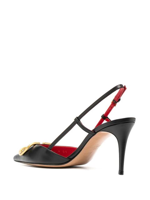 Valentino Garavani 80mm VLogo Signature slingback pumps - Black