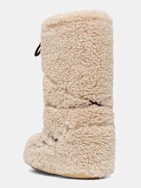 Moon Boot śniegowce MB ICON CURLY EXTRA kolor beżowy 80D1403070 L007