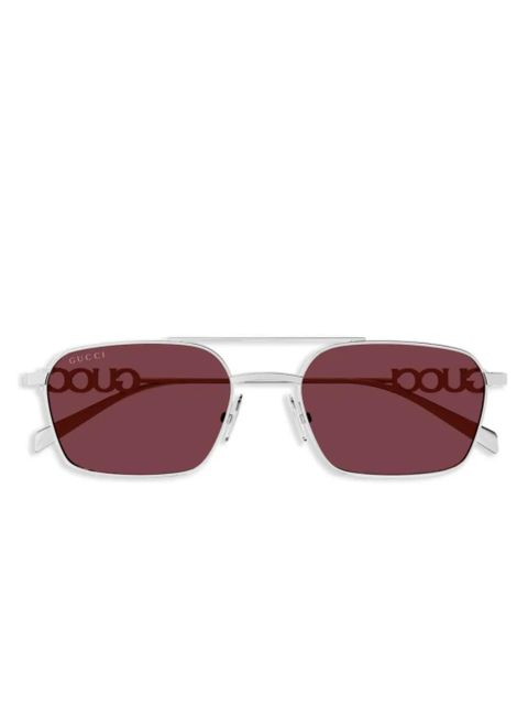 Gucci Eyewear logo-lettering sunglasses - Silver - zdjęcie produktu nr 1