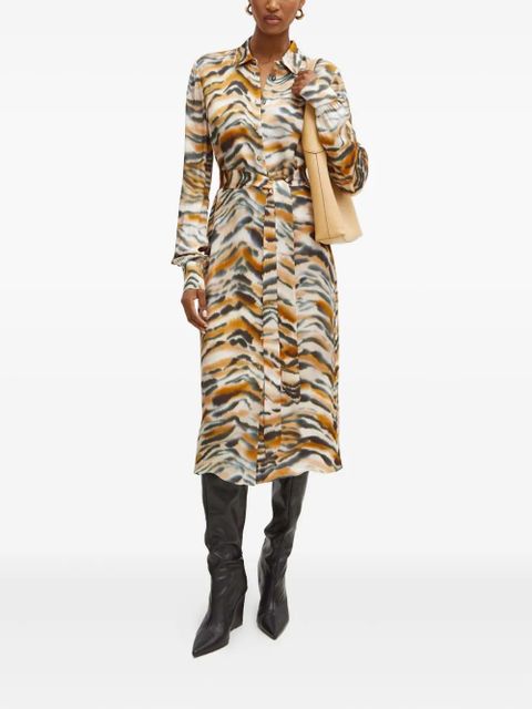 TWINSET belted printed dress - Brown - zdjęcie produktu nr 2