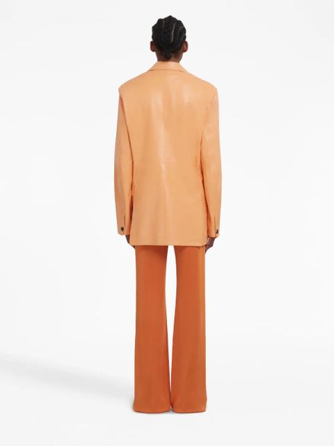 Marni long-sleeve leather blazer - Orange