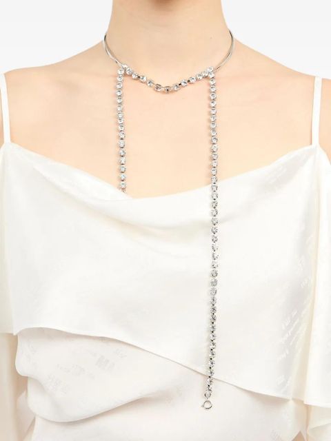 MM6 Maison Margiela rhinestone-pendant necklace - Silver - zdjęcie produktu nr 2