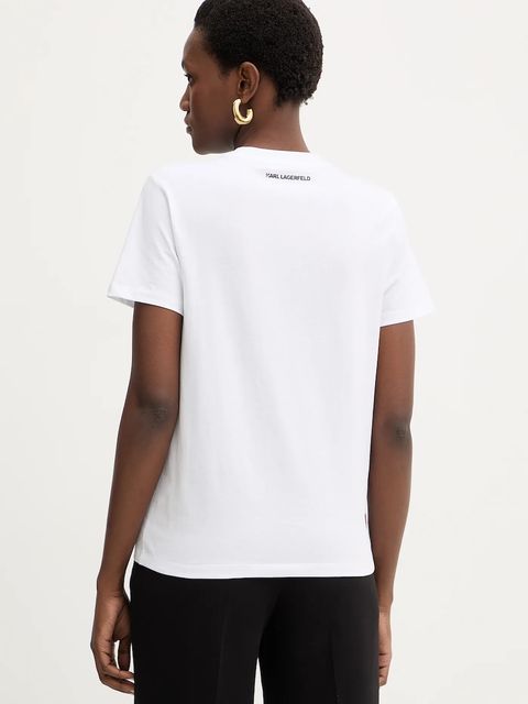 Karl Lagerfeld t-shirt bawełniany IKON damski kolor biały B1W17038 - zdjęcie produktu nr 2