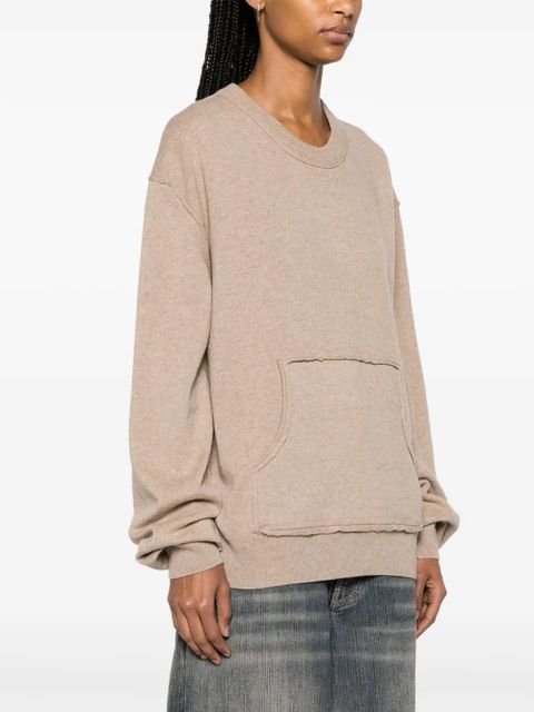 Maison Margiela crew-neck wool-blend jumper - Brown