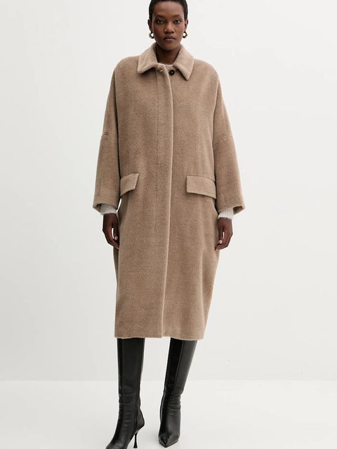 Marella płaszcz wełniany kolor brązowy 2523016122200 - zdjęcie produktu nr 1