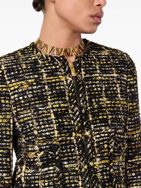 Versace tweed zip-front jacket - Black