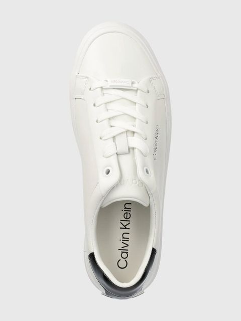Calvin Klein sneakersy skórzane VULC LACE UP kolor biały HW0HW01681