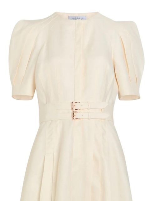 Gabriela Hearst belted puff-sleeve midi dress - Neutrals - zdjęcie produktu nr 2
