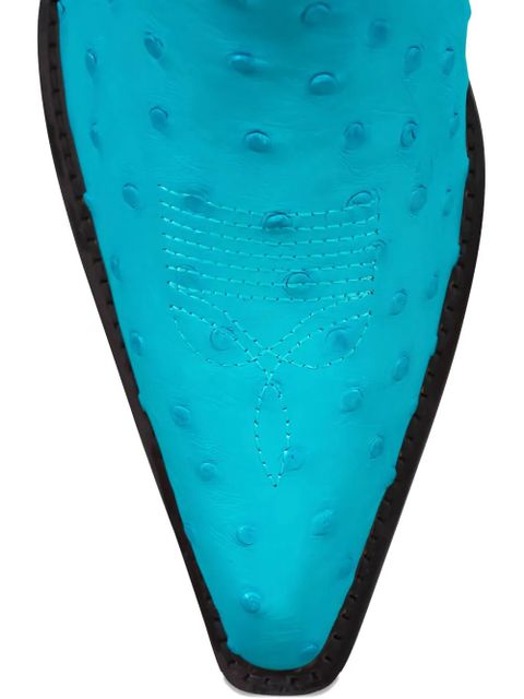 KHAITE ostrich short boots - Blue