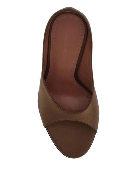 Amina Muaddi 105mm Anok satin peep-toe sandals - Brown