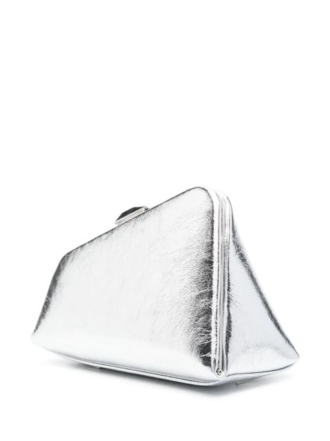 The Attico mini Midnight leather clutch bag - Silver - zdjęcie produktu nr 2