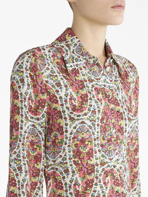 ETRO floral-print midi dress - White