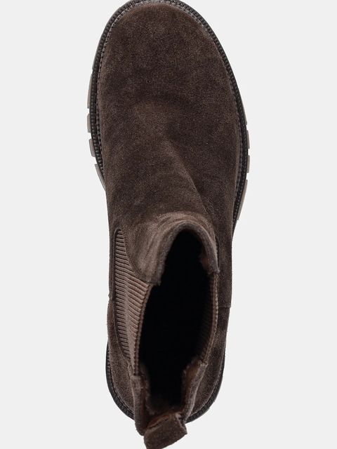 Medicine botki zamszowe kolor brązowy na platformie