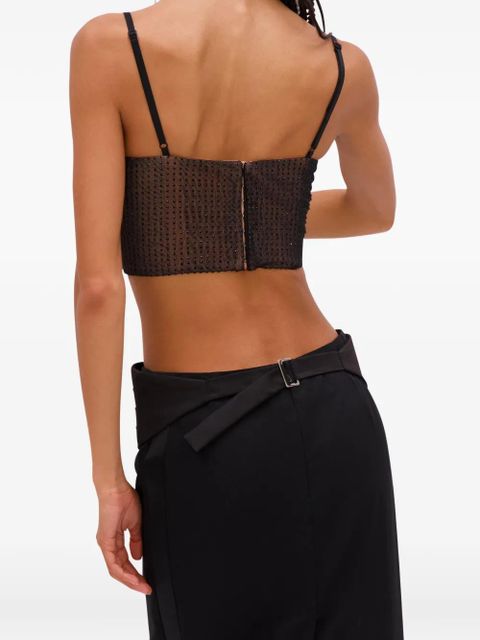 AREA crystal hotfix top - Brown