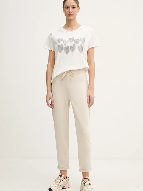 Joseph Ribkoff spodnie dresowe damskie kolor beżowy gładkie 261606