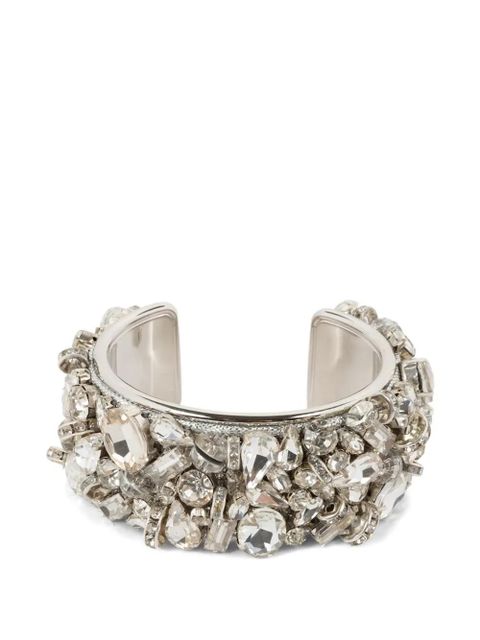 DRIES VAN NOTEN crystal-embellished cuff bracelet - Silver - zdjęcie produktu nr 2