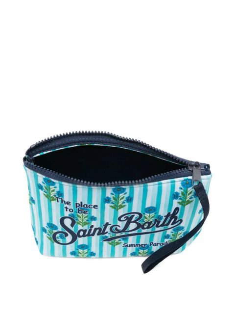 MC2 Saint Barth Aline striped floral make up bag - Blue