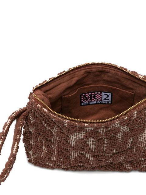 MC2 Saint Barth geometric-pattern clutch bag - Brown