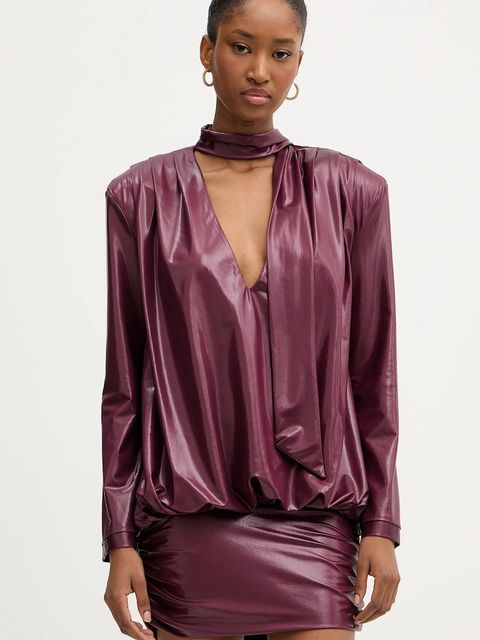 Haveone sukienka kolor bordowy mini prosta MFS-P097 - zdjęcie produktu nr 1