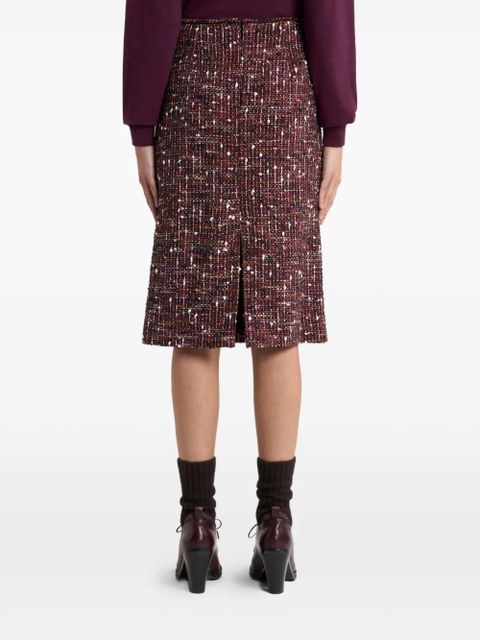 ETRO tweed knee-length mid skirt - Red
