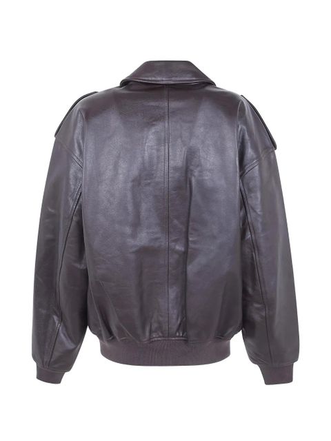 The Frankie Shop Viper leather jacket - Brown - zdjęcie produktu nr 2