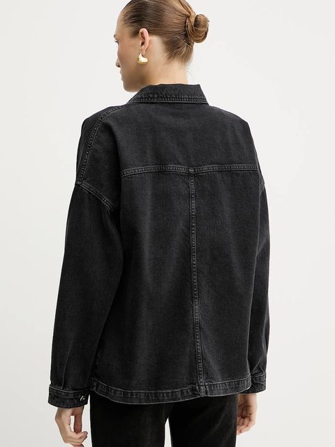 Liu Jo kurtka jeansowa kolor czarny przejściowa oversize UF5111.D4927 - zdjęcie produktu nr 2