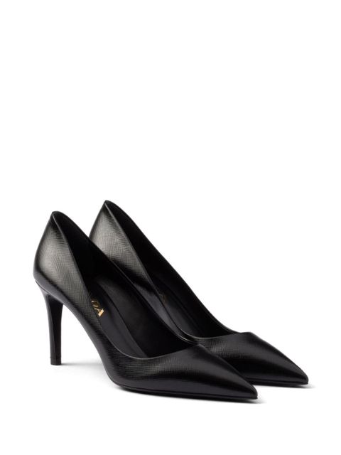 Prada 85mm Saffiano leather pumps - Black - zdjęcie produktu nr 2