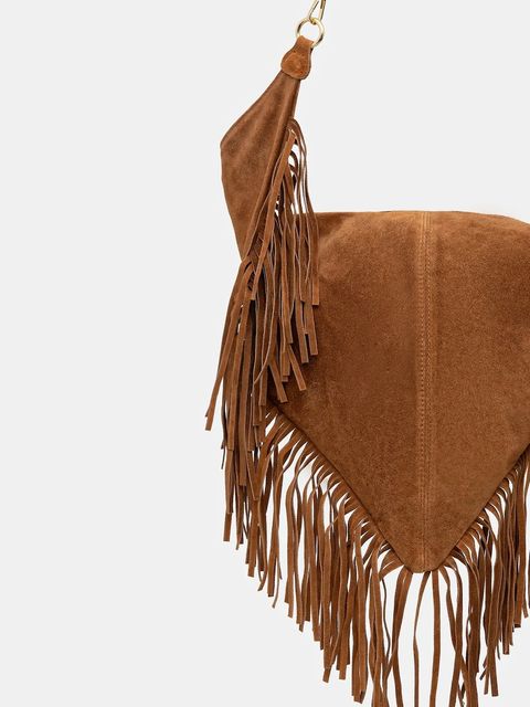 Answear.LAB torebka zamszowa kolor brązowy