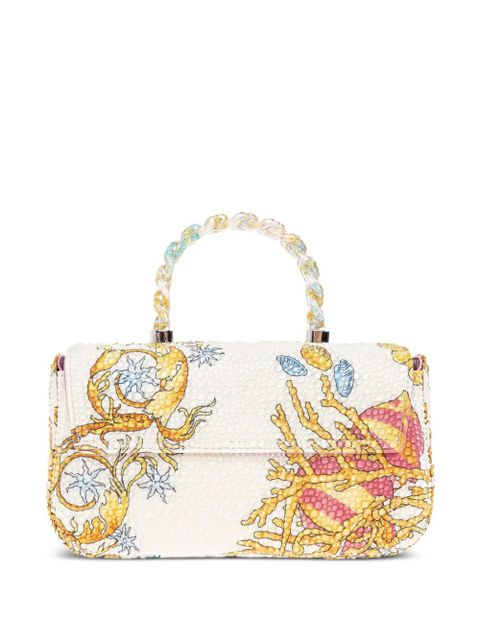 Versace La Medusa embellished sea-life cross body bag - White