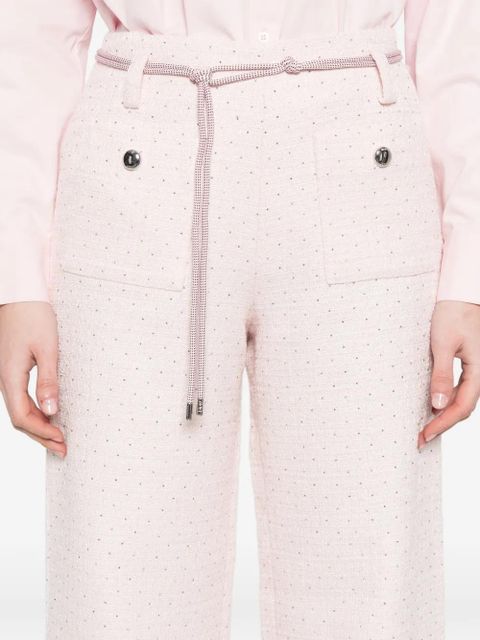 Maje crystal-embellished tailored trousers - Pink