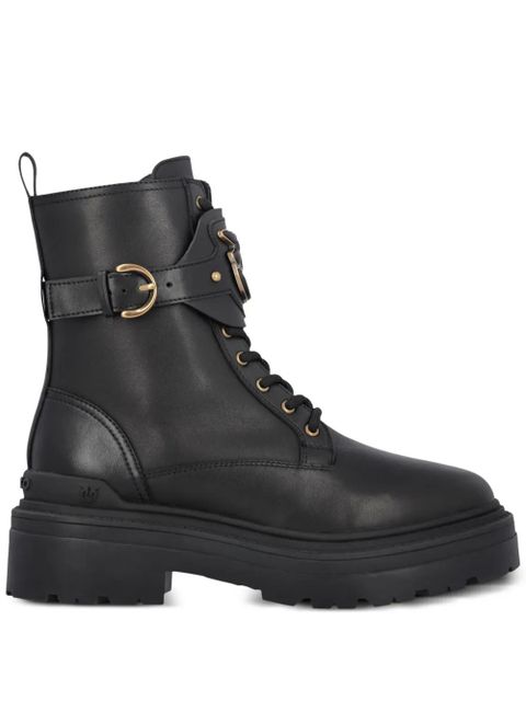 PINKO Mia leather combat boots - Black - zdjęcie produktu nr 1