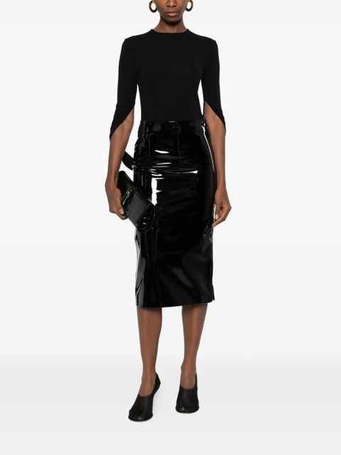 The Frankie Shop Samantha high-shine skirt - Black