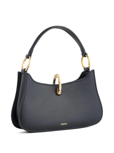 Rabanne micro ring-lock leather shoulder bag - Black