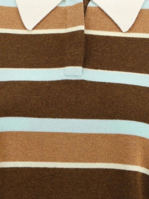 Guest In Residence striped cropped polo top - Brown