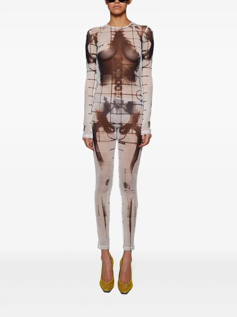 Jean Paul Gaultier Squeletor-print jumpsuit - White