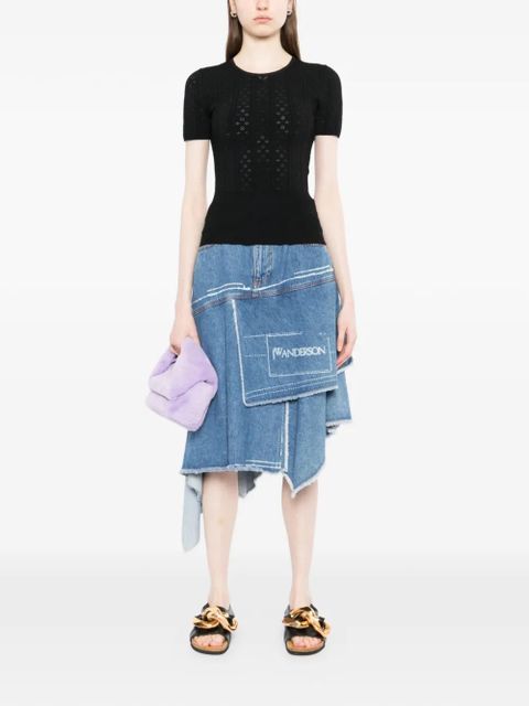 JW Anderson pointelle bow top - Black - zdjęcie produktu nr 2