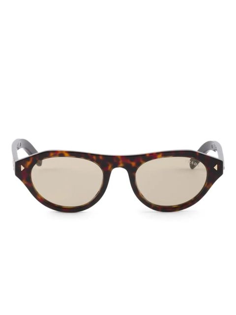 Prada Eyewear oval-frame sunglasses - Brown - zdjęcie produktu nr 1