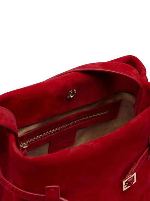 Manu Atelier buckle-detail suede shoulder bag - Red