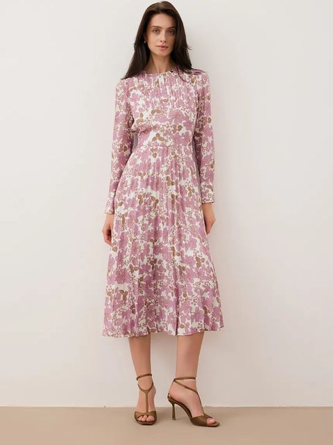 Bizuu sukienka NYLA kolor różowy midi rozkloszowana NYLA RÓŻOWY - zdjęcie produktu nr 1