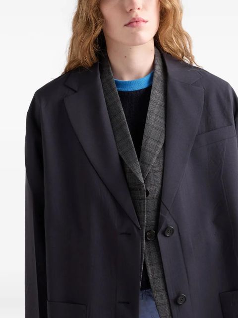 Prada single-breasted light wool coat - Blue