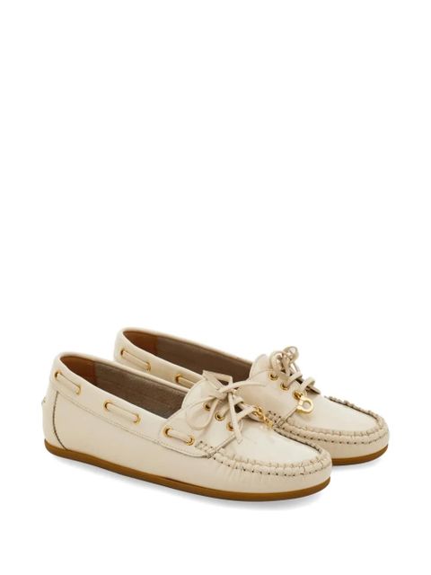 Ferragamo leather boat shoes - White - zdjęcie produktu nr 2