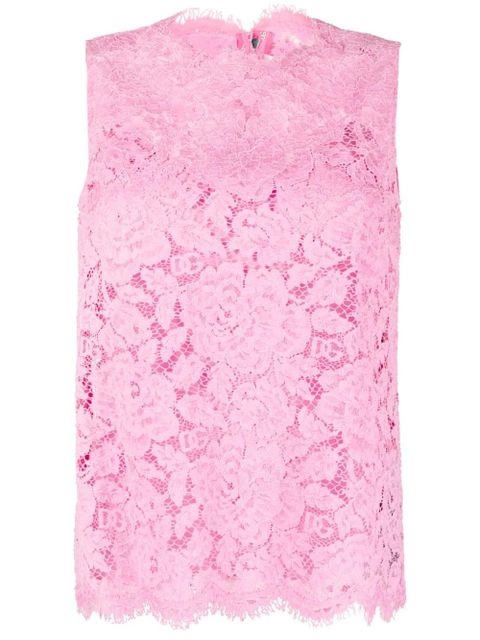 Dolce & Gabbana floral lace sleeveless top - Pink - zdjęcie produktu nr 1