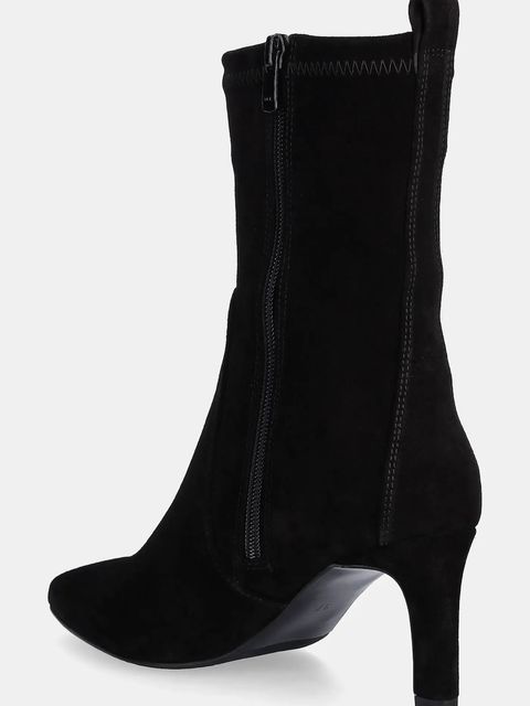 Answear.LAB botki zamszowe kolor czarny na słupku
