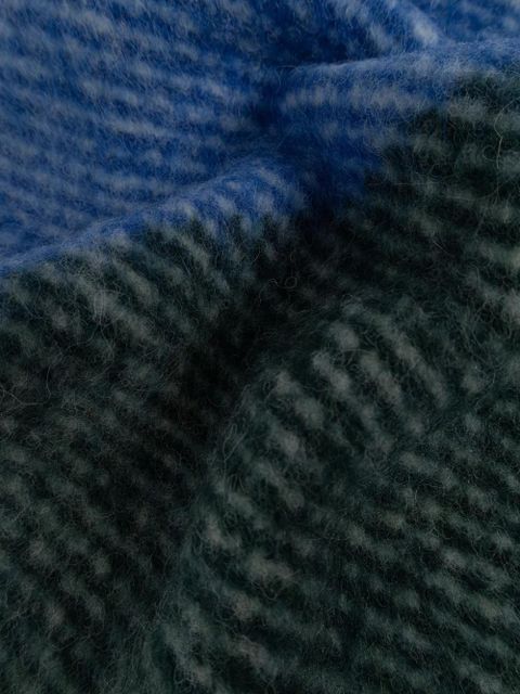 LOEWE colour-block fringed scarf - Green