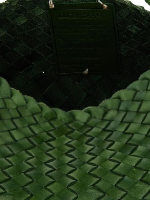 DRAGON DIFFUSION Rosanna woven-leather shoulder bag - Green