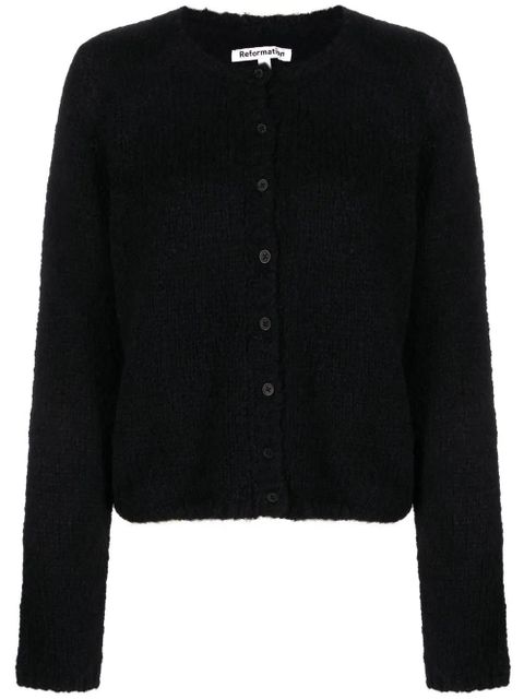 Reformation Clara crew neck cardigan - Black - zdjęcie produktu nr 1