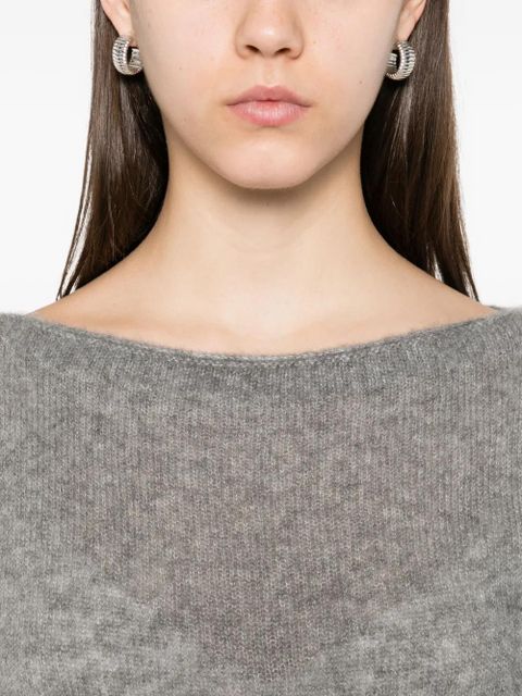 TOM FORD boat-neck cashmere-silk blend sweater - Grey