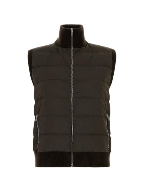 Miu Miu zip-fastening gilet - Brown - zdjęcie produktu nr 1