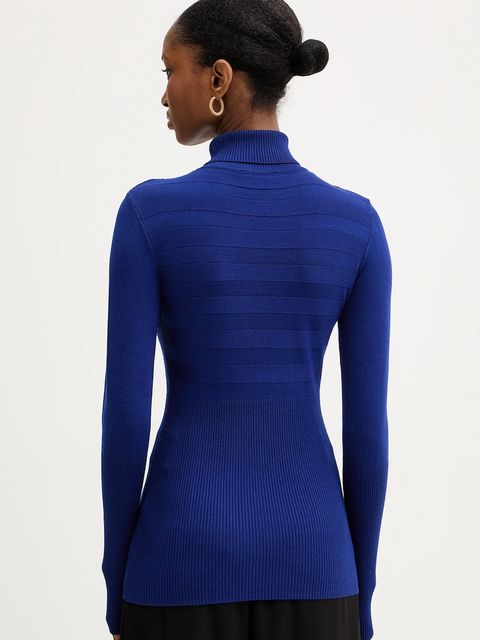 Morgan sweter MENTOS.M damski kolor granatowy z golfem MENTOS.M