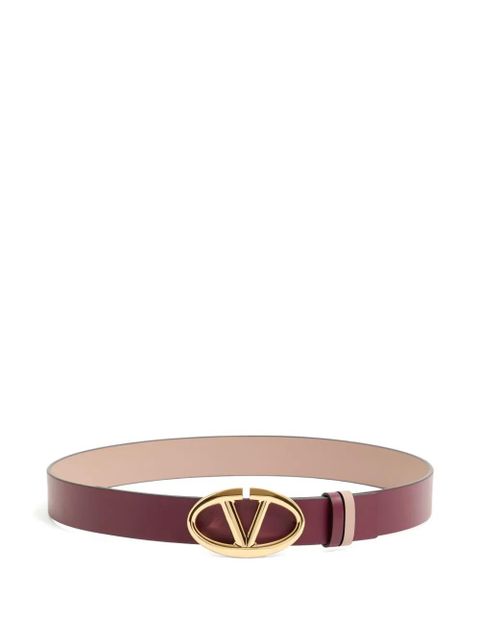 Valentino Garavani VLogo The Bold Edition reversible calfskin belt, 30mm - Red - zdjęcie produktu nr 1